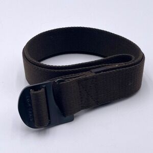 CC Filson Belt One Size Brown Tan Togiak Adjustable Poly Nylon Leather Trimmed
